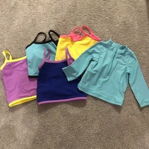 5 Swimsuit Tops Baby Girl 6-12 Months